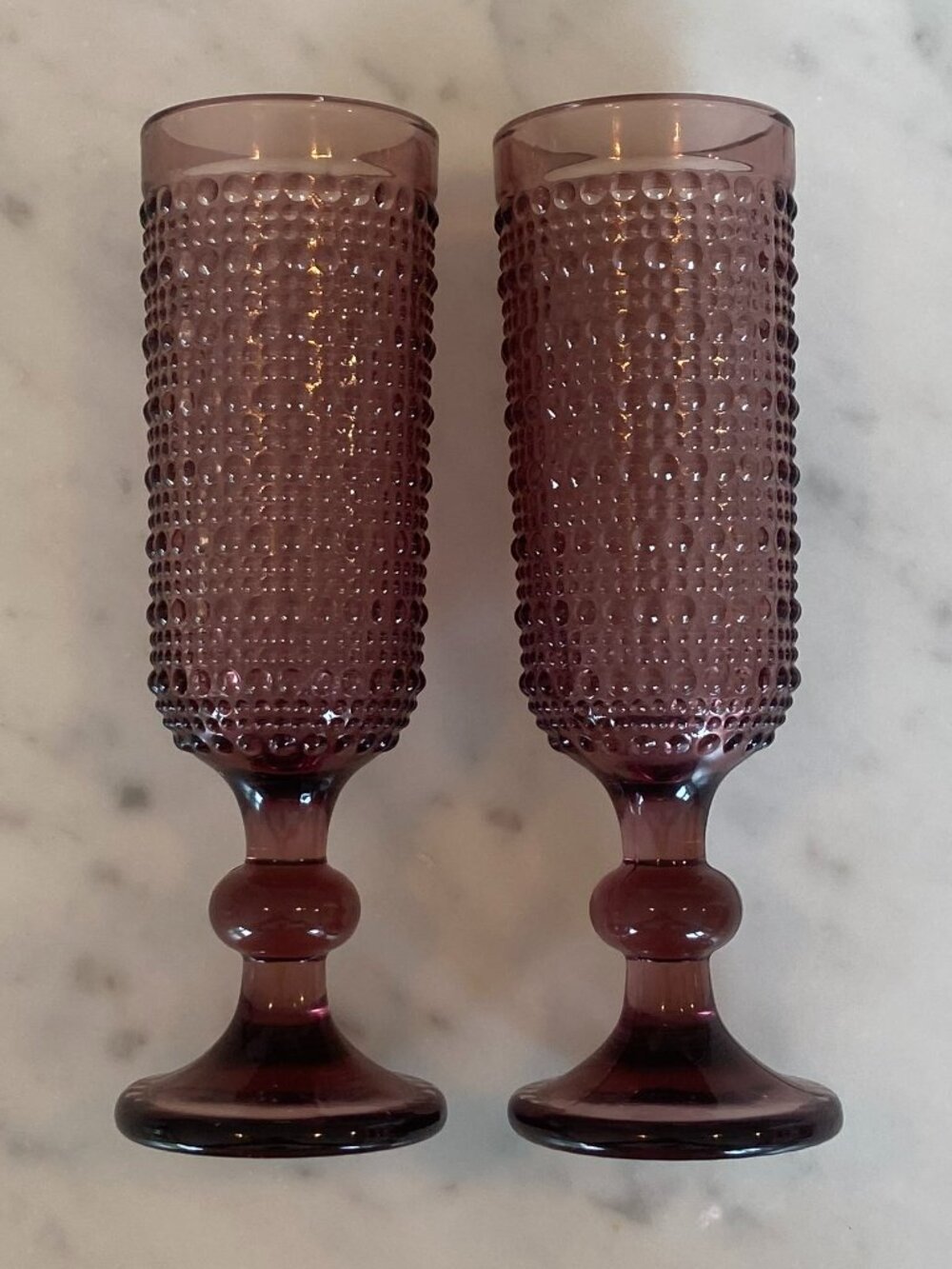 Everyday by Martha Stewart Ivybrook 2-pc Rose Handmade Glass Flute Set NWT